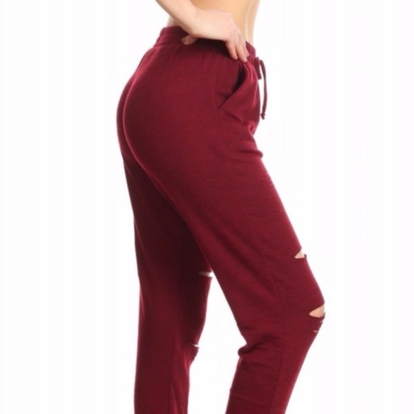 ShoSho Maroon Joggers - Picture 3 of 3
